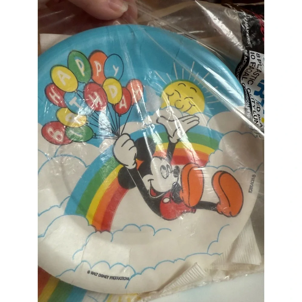 Vintage Mickey Mouse Birthday Party Supplies Set 8 Guest Rainbow Party Makers